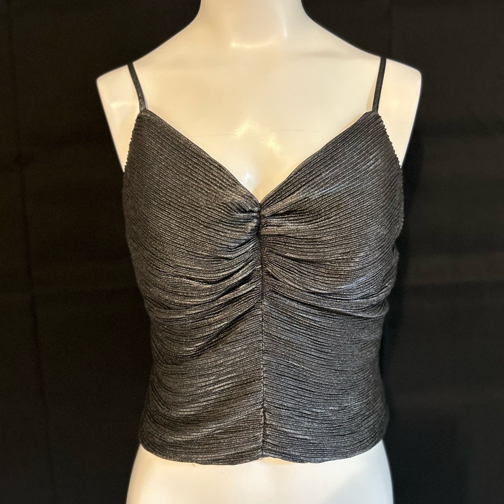 NWT Express Shimmering Silver Gathered Camisole w/bow sz:s